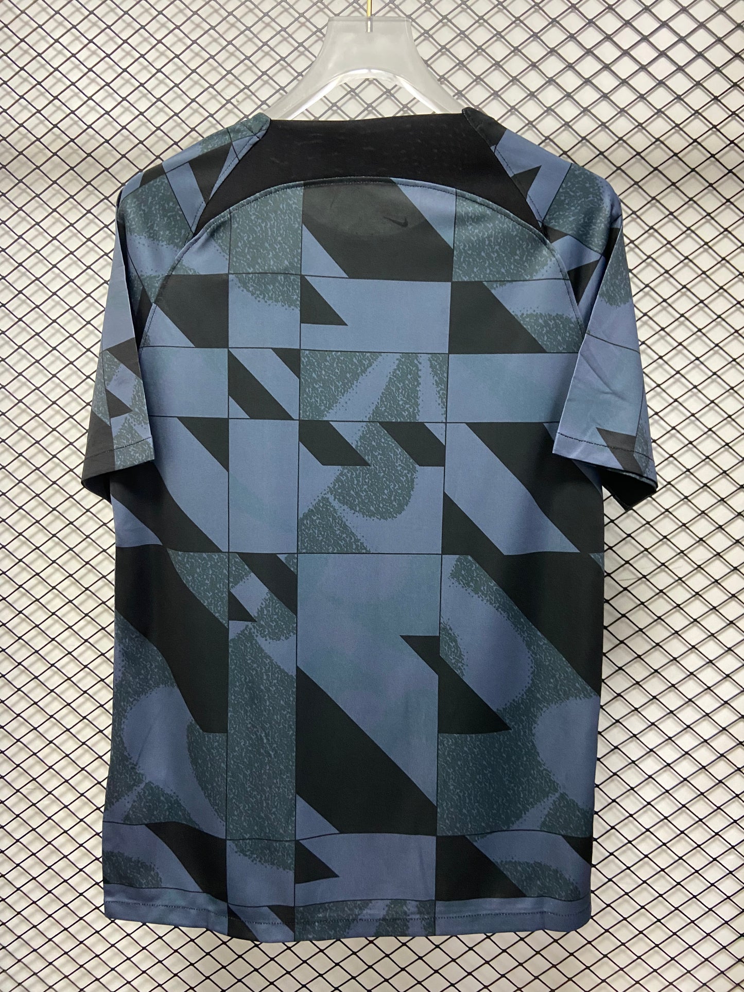 23/24 Barcelona dark gray checkered pre match training jersey