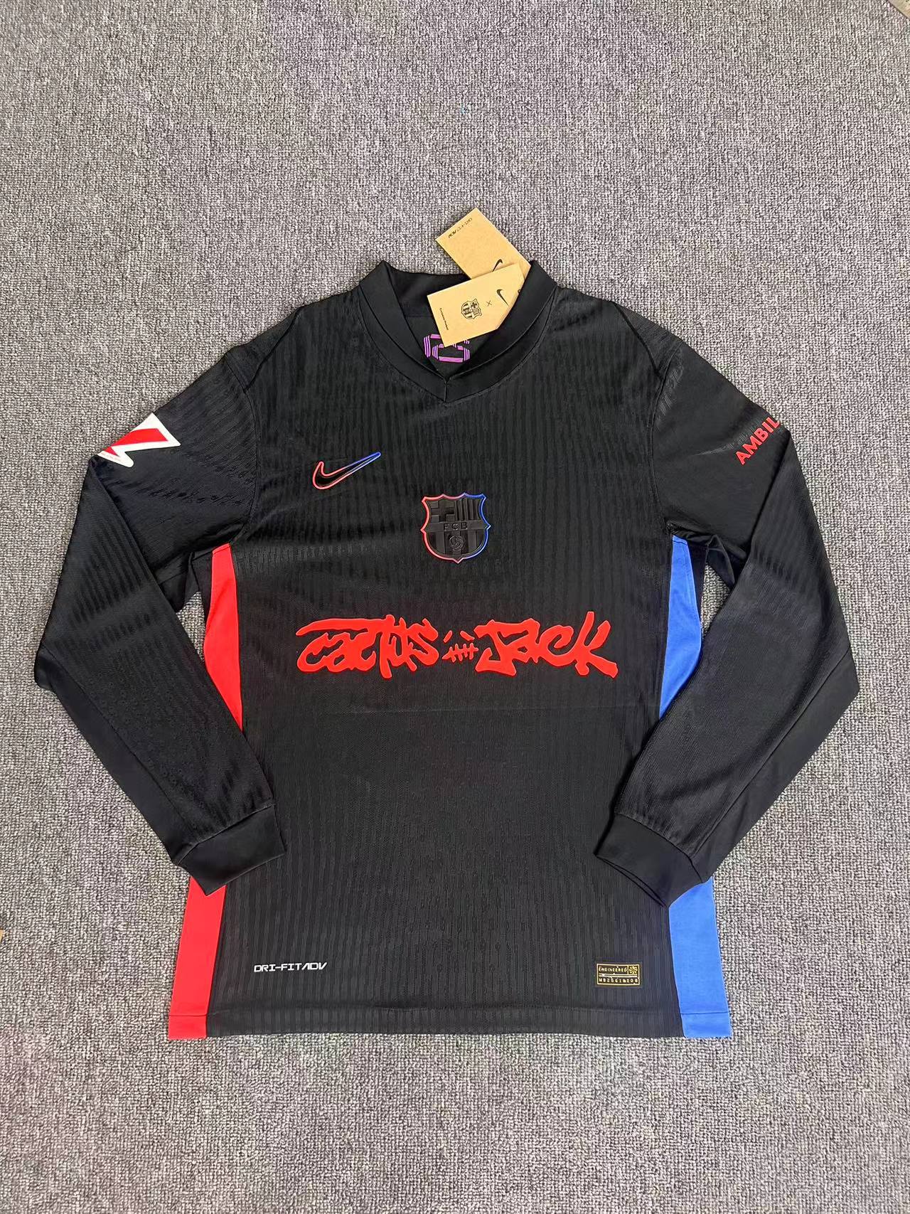 2025 Barca x Travis Scott Away Long sleeves Special shirt
