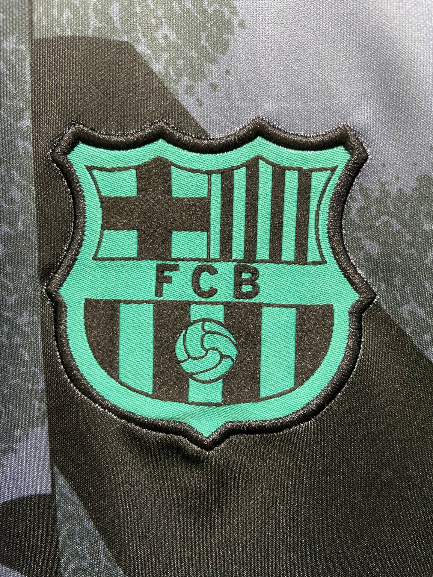 23/24 Barcelona dark gray checkered pre match training jersey