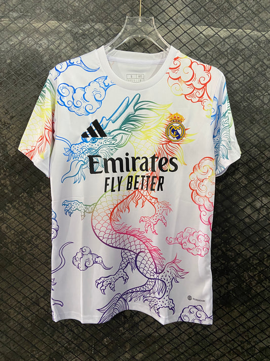Maillot Dragon Coloré Real Madrid 2024 Blanc