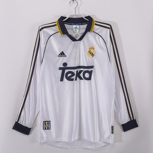 98/00 Real Madrid home long sleeved jersey