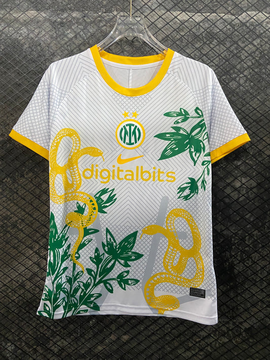 Maillot Inter Milan Double Serpent Jaune Blanc 24/25