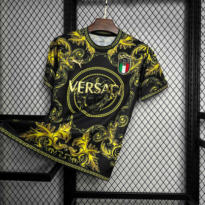2022 Italy X Versace Black Gold Special Jersey