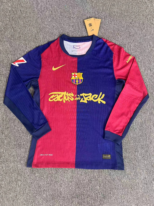 2025 Barca x Travis Scott Long sleeves Special shirt